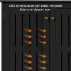 Yaheetech 4 Tier Shoe Storage Cabinet Closed Shoes Rack With Adjustable Shelves, Black -Storage Store GUEST 37d260fd 9818 4037 8a70 2affa594fbfb