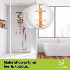 JumblWare Bamboo Shower Caddy, Hanging 3-Tier Shower Organizer -Storage Store GUEST 37f75c8c 8c61 4024 afa7 84bffab88808