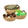 Honey-Can-Do 3pc Round Natural Baskets Wood