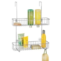 MDesign Wide Metal Over Door Hanging Shower Caddy, 2 Hooks And Baskets -Storage Store GUEST 38864776 12b6 4d41 a744 e3fd27897146