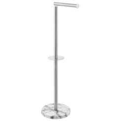 MDesign Toilet Paper Roll Holder Stand/Dispenser - Brushed Stainless - Bronze -Storage Store GUEST 3a180fbc db44 4ade bdbc bc28be2a7b85