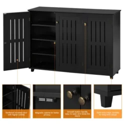 Yaheetech 4 Tier Shoe Storage Cabinet Closed Shoes Rack With Adjustable Shelves, Black -Storage Store GUEST 3a65ae9c 5948 4c4c bbfe 82b1d1ebbc23