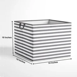 Bacati - Pin Stripes White/Gray Storage Box Large -Storage Store GUEST 3ae61304 942b 4686 b7de 368267abe083