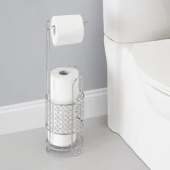 Home Basics Free Standing Dispensing Toilet Paper Holder, Chrome -Storage Store GUEST 3c2880a0 fb0f 464e 8617 692a2681927d