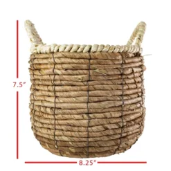 Wrapped Rim Basket Banana Leaf, Corn Husk & Metal - Foreside Home & Garden -Storage Store GUEST 3d4c27f5 7011 48c8 81b7 cd493cfda4a9