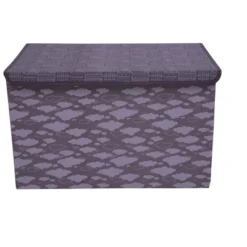 Bacati - Clouds In The City White/Gray Storage Toy Chest