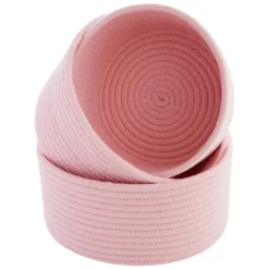 Farmlyn Creek 3-Pack Cotton Woven Baskets For Storage, Pink Rope Montessori Organizer Set For Storing Supplies ( 3 Sizes In Small, Medium And Large) -Storage Store GUEST 3f614a7f 4756 4bd4 b51f b781e16ef786