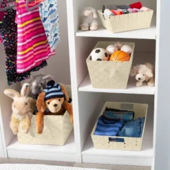 Simplify Large 15" Woven Strap Storage Bin Ivory -Storage Store GUEST 4022ac10 c112 437f 9d0e b3ad24e77290