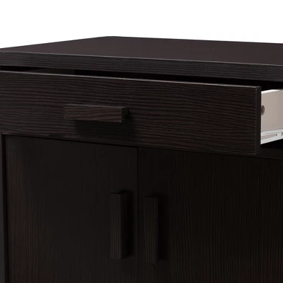 Bienna Modern And Contemporary Finished Shoe Cabinet Dark Brown - Baxton Studio 5 Bienna Modern And Contemporary Finished Shoe Cabinet Dark Brown - Baxton Studio - Image 5