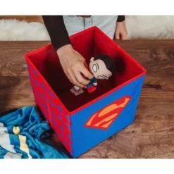 Ukonic DC Comics Superman Logo Storage Bin Cube Organizer | 11 Inches -Storage Store GUEST 4118882a e0cf 43ff b440 956e086ff5dd