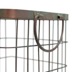 Patina Metal Basket - Foreside Home & Garden -Storage Store GUEST 446a45f0 32d4 465e b437 05dadc514f30