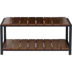 Honey-Can-Do 2 Tier Shoe Storage Bench Walnut -Storage Store GUEST 44dd2810 52d9 440b 871b 73049e42d6e1