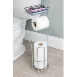 Classico Roll Stand Plus With Shelf Chrome - IDESIGN -Storage Store GUEST 45601761 f453 4bc0 92ac 93475818b673