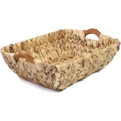 Juvale 2 Pack Natural Brown Hyacinth Storage Baskets With Wooden Handles For Shelves, Decorative Bathroom Organization, 14.5 X 10.5 X 4 In -Storage Store GUEST 46ad8658 705d 422e a502 7b70d6e0d057