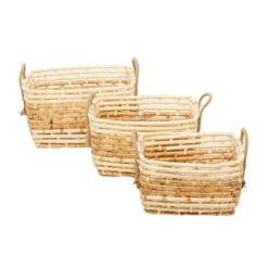 Set Of 3 Contemporary Sea Grass Storage Baskets Brown - Olivia & May -Storage Store GUEST 498362d2 b6a4 4285 b2b9 eaf6fbdc33dd