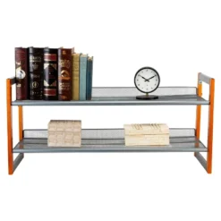 Organize It All 2pk Stackable Wood And Metal Shoe Racks -Storage Store GUEST 4996cd93 b7f4 43ed b5d7 fcd354051631
