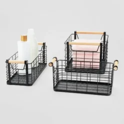 Wire Natural Wood Handles Milk Crate - Brightroom™ -Storage Store GUEST 4a155be8 99e8 4d0e bd95 eeeb004429f9