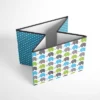 Bacati - Elephants Aqua/Lime/Gray Storage Box Large