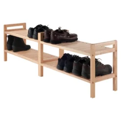 2pc Mercury Stackable Shoe Rack Set Natural - Winsome -Storage Store GUEST 4d5d54bf 1214 4537 80c0 c110929c877a