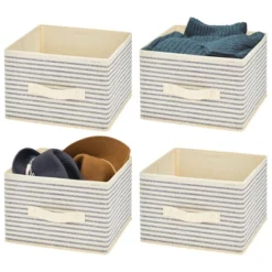 MDesign Soft Fabric Closet Storage Organizer Cube Bin, 4 Pack -Storage Store GUEST 4f2e6b9a 6809 4eae 9b8f 170c09dbcd67