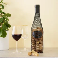 Twine Wine Bottle Cork Holder Metal Decorative Wine Cork Collection Storage, Rustic Black Finish, Black, Holds 60 Corks, Set Of 1 -Storage Store GUEST 4f7fa401 ee00 493d bf8b 1646d48007c9