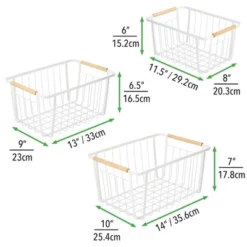 MDesign Metal Garage, Home Storage Organizer Basket - Set Of 3 -Storage Store GUEST 539bdf9f f101 4121 bfa3 78463de25247