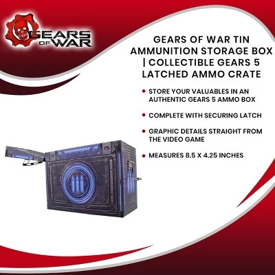 Toynk Gears Of War Tin Ammunition Storage Box | Collectible Gears 5 Latched Ammo Crate 2 Toynk Gears Of War Tin Ammunition Storage Box | Collectible Gears 5 Latched Ammo Crate - Image 2