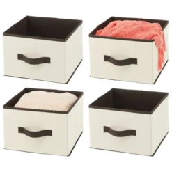 MDesign Soft Fabric Closet Storage Organizer Cube Bin, 4 Pack -Storage Store GUEST 58b6faf9 a515 4b6e 9d7b 4aaedcd10cce