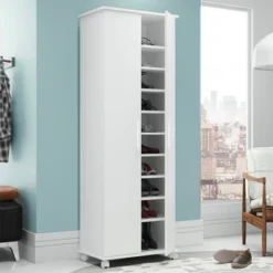 Catalonia 1.0 Mobile Shoe Closet White - Manhattan Comfort