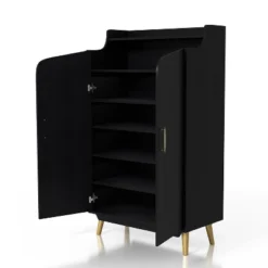 Tamworth Double Door Shoe Cabinet Black - MiBasics -Storage Store GUEST 598853ad 52f3 43d1 9966 bfe866c97b19