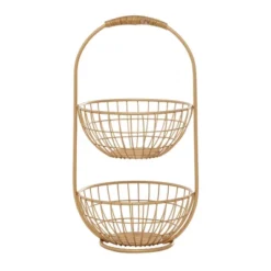 Traditional Metal Storage Basket Gold - Olivia & May -Storage Store GUEST 59c8b93c e6ee 49bd 91a2 414a3e691d5e