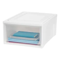 IRIS Medium Stacking Plastic Storage Drawer White -Storage Store GUEST 5a262604 7b67 43fa a97b bd2c7b419654