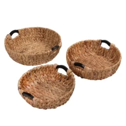 Honey-Can-Do 3pc Round Natural Baskets Wood -Storage Store GUEST 5a2dd7a5 036f 454d bc01 9c416db779f6