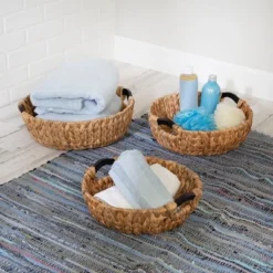 Honey-Can-Do 3pc Round Natural Baskets Wood -Storage Store GUEST 5d1a7a42 0324 48e3 a300 05b7da6d09c3