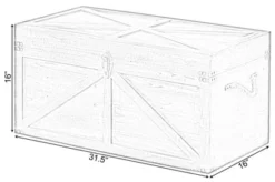 Vintiquewise Vintiquewise Brown Large Wooden Lockable Trunk Farmhouse Style Rustic Design Lined Storage Chest With Rope Handles -Storage Store GUEST 5d72109a c181 40f1 a090 6ffe199dc4fa