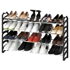 Seville Classics 4 Tier Expandable Stackable 20 Pair Shoe Rack Organizer