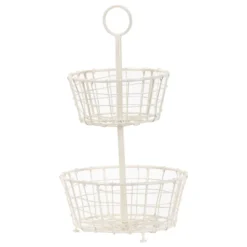Metal Two Tier Decorative Storage Basket - Foreside Home & Garden -Storage Store GUEST 60335b5d af76 496b 8667 1234751ec91f