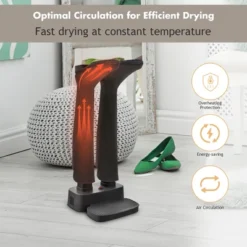 Costway 2-Shoe Electric Shoe Dryer Warmer Portable Adjustable Boots Socks Gray -Storage Store GUEST 62409bf2 0a3b 4259 878a e65ffefa80e3