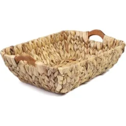 Juvale 2 Pack Natural Brown Hyacinth Storage Baskets With Wooden Handles For Shelves, Decorative Bathroom Organization, 14.5 X 10.5 X 4 In -Storage Store GUEST 6296e4e6 eb56 427d bbc2 e27bf8335c44