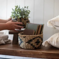 Black Rope & Seagrass Basket - Foreside Home & Garden -Storage Store GUEST 63bbdba5 a505 4bce 92d1 a43971e3b8a1