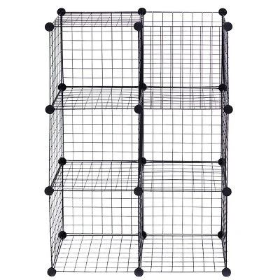 Costway 6 Cube Grid Wire Organizer Wardrobe Shelves Bookcase DIY 2 Costway 6 Cube Grid Wire Organizer Wardrobe Shelves Bookcase DIY - Image 2