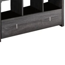 Wooden Shoe Bench With 3 Shelves Gray - Benzara -Storage Store GUEST 666cfa85 6f01 43a6 82a9 957a88ebf7ec