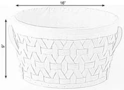 Vintiquewise Wooden Round Display Basket Bins, Lined With White Fabric, Food Gift Basket, Large -Storage Store GUEST 67b71736 c17b 4c39 89b9 596384409c17