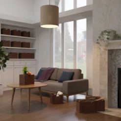 3pc Tessa Woven Rope 2 Small And 1 Large Basket Set Walnut - Winsome -Storage Store GUEST 6898977a 65e4 4af7 954d 53349f5bbadb