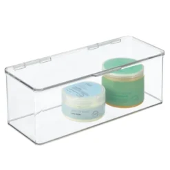 MDesign Stackable Plastic Bathroom Organizer Box With Lid, 2 Pack -Storage Store GUEST 69deb02f b052 4566 86e2 6ac9dfbc0d5d
