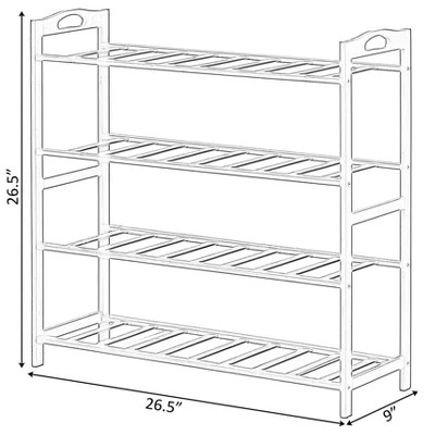 Basicwise Bamboo Storage Shoe Rack, Free Standing Shoe Organizer Storage Rack 6 Basicwise Bamboo Storage Shoe Rack, Free Standing Shoe Organizer Storage Rack - Image 6