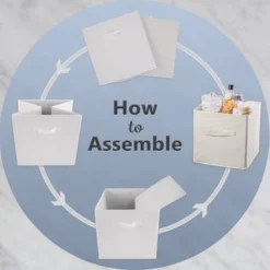 Set Of 4 11" X 11" X 11" Nonwoven Polyester Dots Millennial Square Storage Cube Pink & Gold - Design Imports -Storage Store GUEST 6be494f6 975b 4a8c 9dcc fd8927bcd263 1