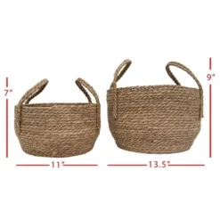 Set Of 2 Natural Woven Natural Seagrass Basket - Foreside Home & Garden -Storage Store GUEST 6f63c718 6ca5 4112 bd91 ca4b5dfdd4bb