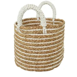 Set Of 3 Seagrass Storage Baskets Brown/White - Olivia & May -Storage Store GUEST 70c94d48 a2df 4c8a 90c3 329efeafdeb6