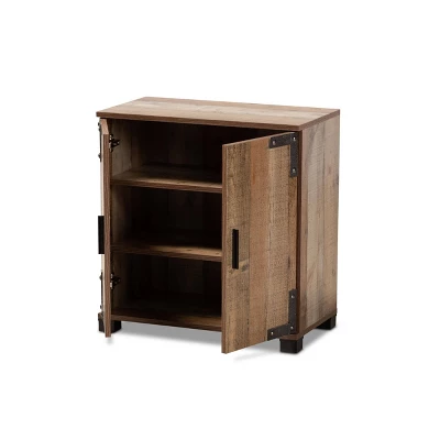2 Door Cyrille Wood Shoe Cabinet Brown - Baxton Studio 1 2 Door Cyrille Wood Shoe Cabinet Brown - Baxton Studio
